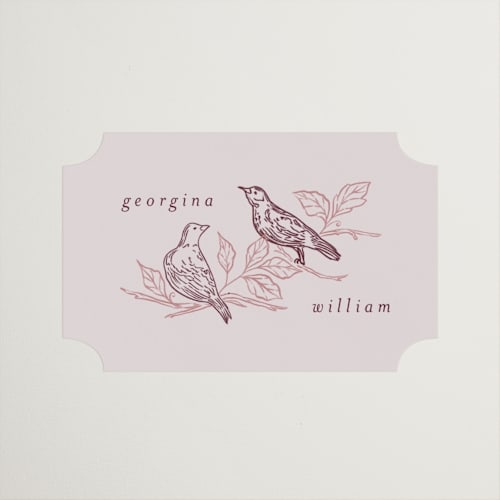 This is a merlot wedding favor labels with standard by Grae called meet me in the garden printing on uncoated sticker paper in sticker