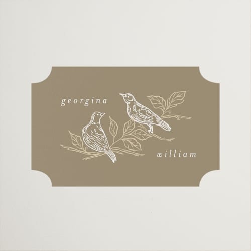 This is a lace wedding favor labels with standard by Grae called meet me in the garden printing on uncoated sticker paper in sticker