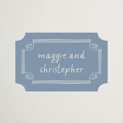 This is a sky wedding favor labels with standard by Kelly Watkins called florence printing on uncoated sticker paper in sticker