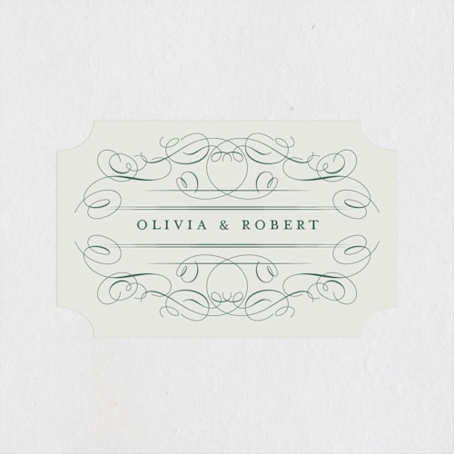 This is a emerald wedding favor labels with standard by Kimberly Morgan called chantilly printing on uncoated sticker paper in sticker