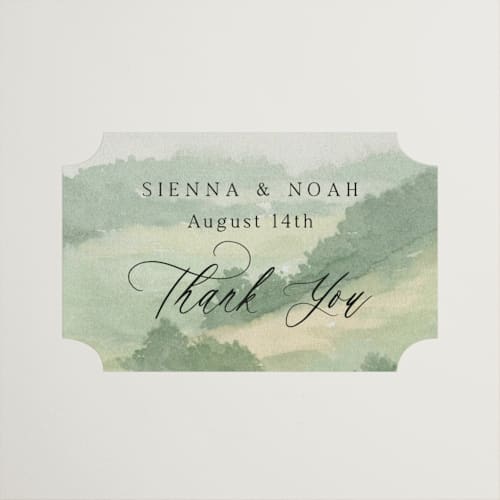 This is a meadow wedding favor labels with standard by Elly called the vow printing on uncoated sticker paper in sticker