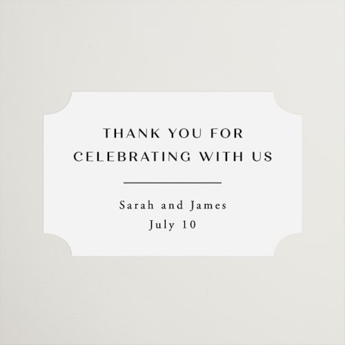 This is a diamond wedding favor labels with standard by Annie Shapiro called arguello printing on uncoated sticker paper in sticker