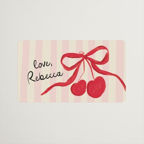 This is a cherry wedding favor labels with standard by Creo Study called mon cherie printing on uncoated sticker paper in sticker