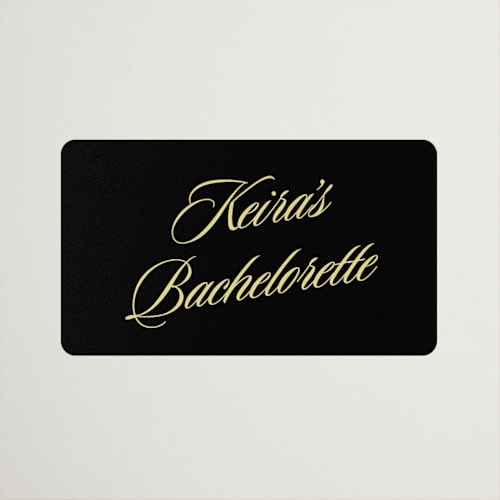 This is a butter wedding favor labels with standard by Inkblot Design called cocktails and convos printing on uncoated sticker paper in sticker