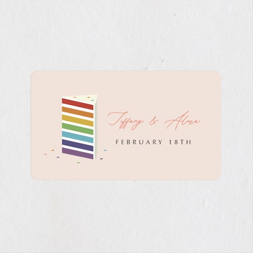 This is a blush custom stickers with standard by Adelyn T. called rainbow slice printing on uncoated sticker paper in sticker