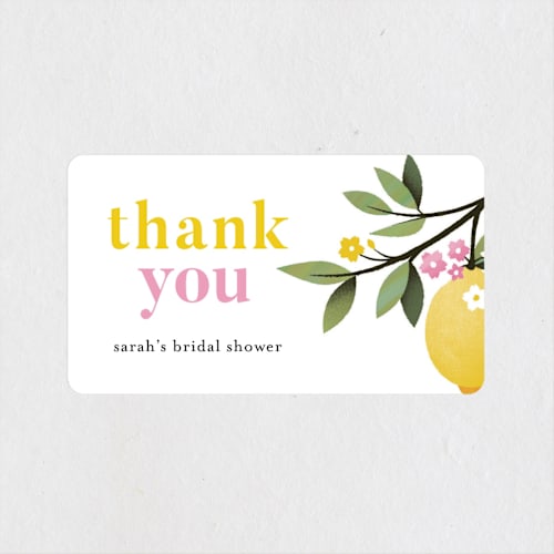 This is a pink lemonade custom stickers with standard by Laura Moyer called bridal brunch printing on uncoated sticker paper in sticker