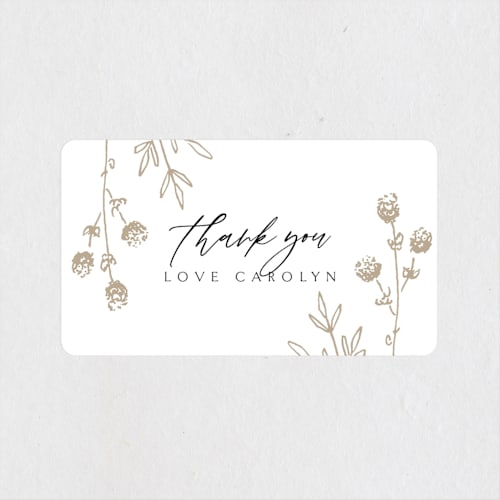This is a silk custom stickers with standard by Kelly Schmidt called rustic elegance printing on uncoated sticker paper in sticker