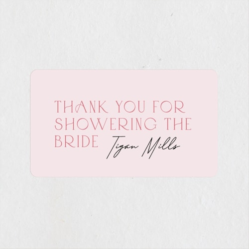 This is a misty rose custom stickers with standard by Ana Sharpe called modern bride printing on uncoated sticker paper in sticker