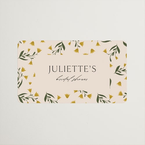 This is a marigold custom stickers with standard by Iveta Angelova called floral frame printing on uncoated sticker paper in sticker