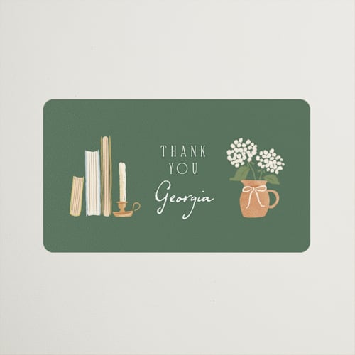 This is a forest custom stickers with standard by Jennifer Wick called the next chapter printing on uncoated sticker paper in sticker