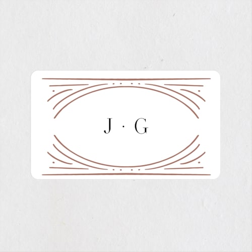 This is a pearl wedding favor labels with standard by Summer Winkelman called glam printing on uncoated sticker paper in sticker