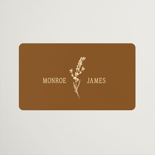 This is a bark wedding favor labels with standard by Jen Ramsey called classic and floral printing on uncoated sticker paper in sticker