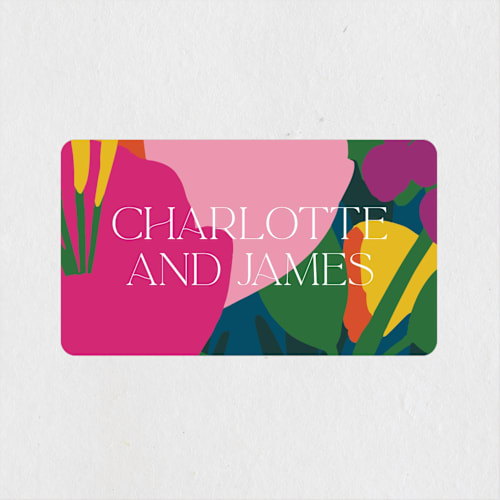 This is a garden wedding favor labels with standard by Inkblot Design called to the max printing on uncoated sticker paper in sticker