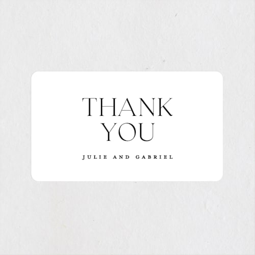 This is a ink wedding favor labels with standard by Lori Wemple called tomorrows printing on uncoated sticker paper in sticker