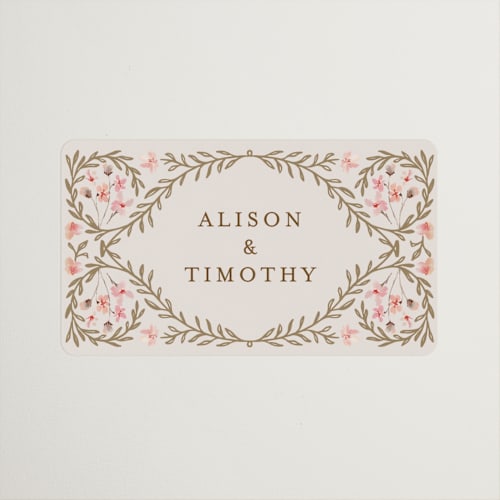 This is a versailles wedding favor labels with standard by Claudia Orengo called victorian printing on uncoated sticker paper in sticker