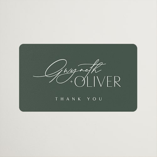 This is a forest wedding favor labels with standard by Kelly Schmidt called flip printing on uncoated sticker paper in sticker