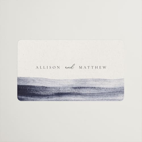 This is a horizon wedding favor labels with standard by Sumak Studio called stillness printing on uncoated sticker paper in sticker