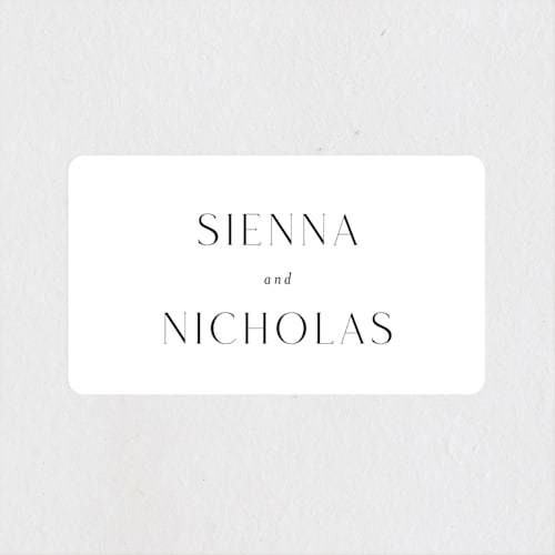This is a bridal white wedding favor labels with standard by Design Lotus called more than words printing on uncoated sticker paper in sticker