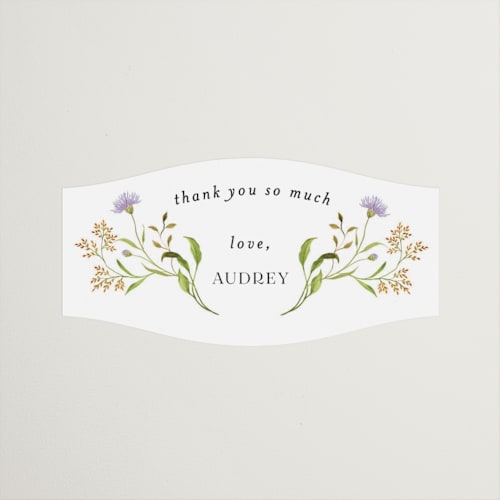This is a persimmon custom stickers with standard by Sarah Knight called wild meadow printing on uncoated sticker paper in sticker