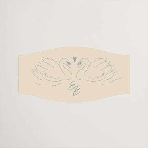 This is a dream wedding favor labels with standard by Helena Vitto called the swan printing on uncoated sticker paper in sticker