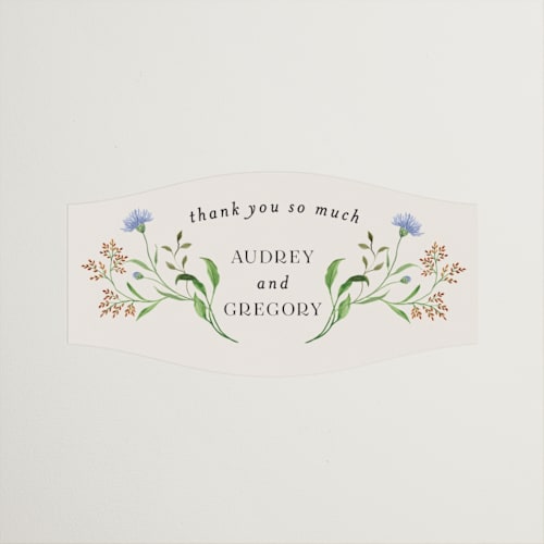 This is a elder flower wedding favor labels with standard by Sarah Knight called wild meadow printing on uncoated sticker paper in sticker