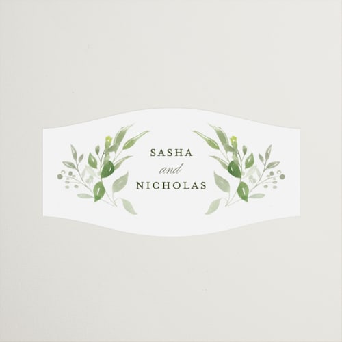 This is a garden wedding favor labels with standard by Leah Bisch called verdure printing on uncoated sticker paper in sticker