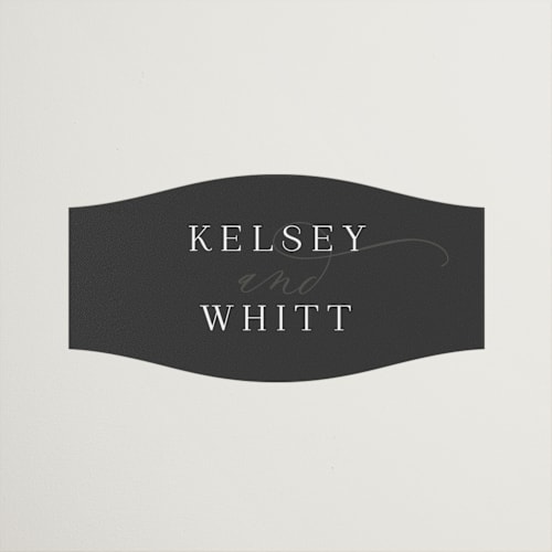 This is a stormy wedding favor labels with standard by Jessica Williams called over monogram printing on uncoated sticker paper in sticker