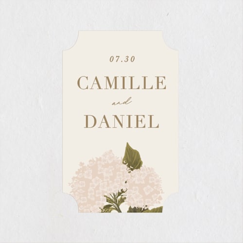 This is a blush custom stickers with standard by Leah Bisch called hydrangea printing on uncoated sticker paper in sticker
