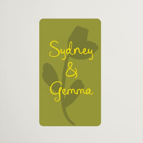 This is a island citrus wedding favor labels with standard by Morgan Kendall called bloom printing on uncoated sticker paper in sticker