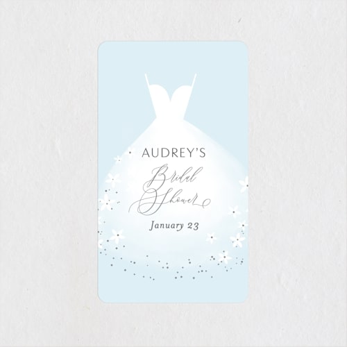 This is a cinderella blue custom stickers with standard by Itsy Belle Studio called wedding dress printing on uncoated sticker paper in sticker