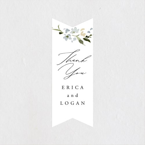 This is a lily wedding favor labels with standard by Everett Paper Goods called fleur printing on uncoated sticker paper in sticker