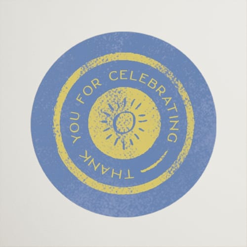 This is a island citrus wedding favor labels with standard by Pixel and Hank called coastal drift printing on uncoated sticker paper in sticker