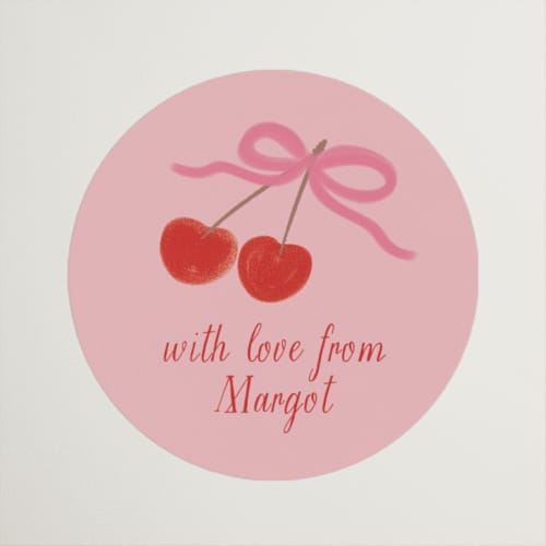 This is a cherry blossom custom stickers with standard by Jenna Holcomb called mon cheri printing on uncoated sticker paper in sticker