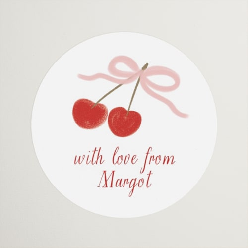 This is a sugar custom stickers with standard by Jenna Holcomb called mon cheri printing on uncoated sticker paper in sticker