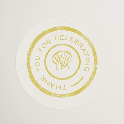 This is a island citrus custom stickers with standard by Pixel and Hank called coastal drift printing on uncoated sticker paper in sticker