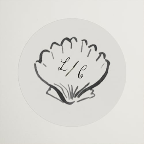 This is a rock wedding favor labels with standard by Pati Cascino called puglia printing on uncoated sticker paper in sticker