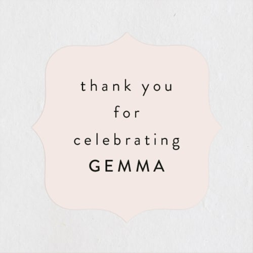 This is a blush custom stickers with standard by Lea Delaveris called brunch for the bride printing on uncoated sticker paper in sticker
