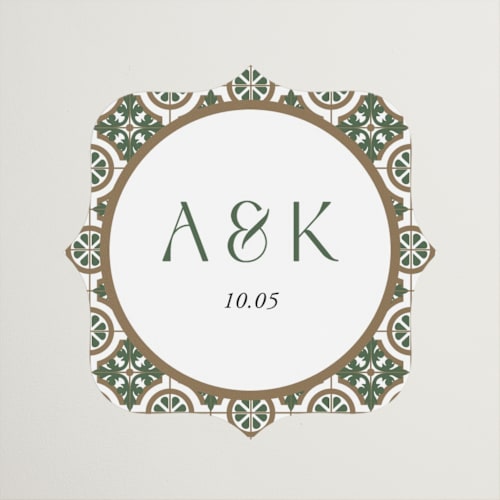 This is a evergreen wedding favor labels with standard by Oma N. Ramkhelawan called kareem printing on uncoated sticker paper in sticker