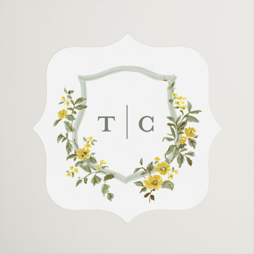 This is a dandelion wedding favor labels with standard by Everett Paper Goods called foliage crest printing on uncoated sticker paper in sticker