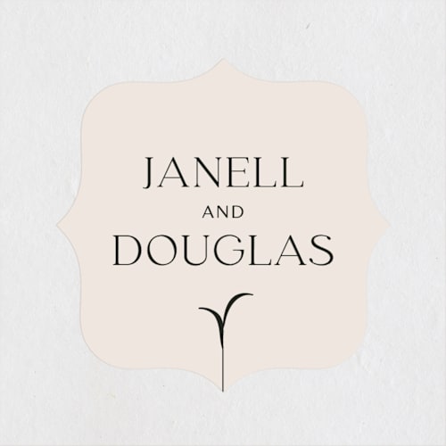 This is a cream wedding favor labels with standard by Annie Lowe called convergence printing on uncoated sticker paper in sticker