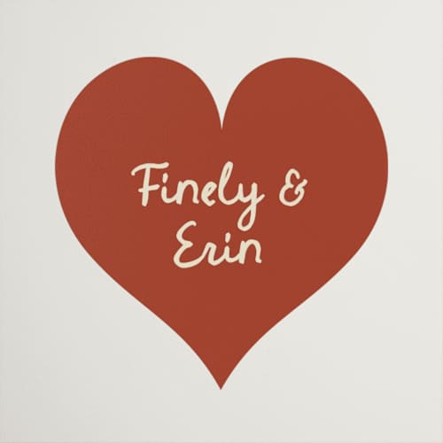 This is a rust wedding favor labels with standard by Ani Somi called big heart wedding printing on uncoated sticker paper in sticker