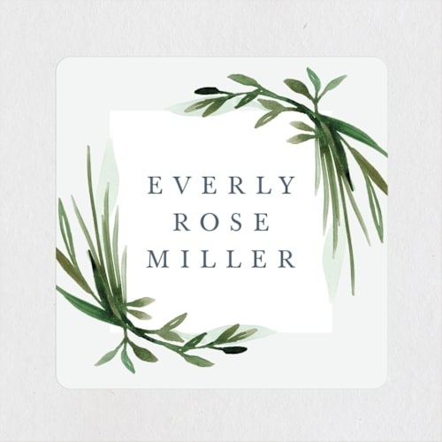 This is a fern custom stickers with standard by Kate Ahn called botanical frame printing on uncoated sticker paper in sticker