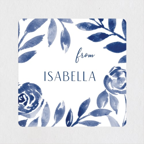 This is a indigo custom stickers with standard by Yaling Hou Suzuki called romantic garden printing on uncoated sticker paper in sticker
