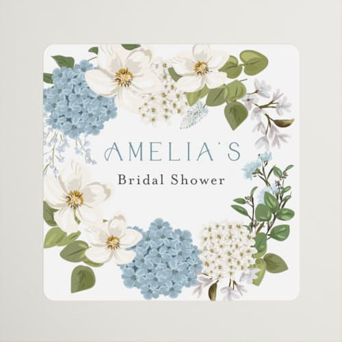 This is a periwinkle custom stickers with standard by Susan Moyal called garden love printing on uncoated sticker paper in sticker