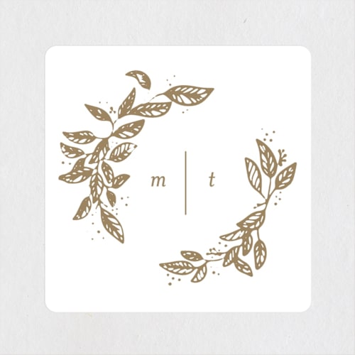 This is a porcelain wedding favor labels with standard by Leah Bisch called reflection printing on uncoated sticker paper in sticker