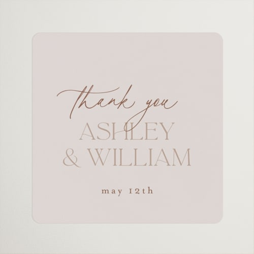 This is a clay wedding favor labels with standard by Nicole Barreto called typographical printing on uncoated sticker paper in sticker