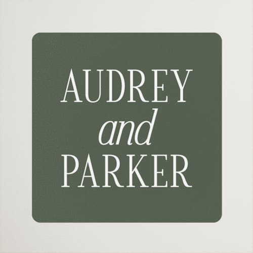 This is a forest wedding favor labels with standard by Jackie Crawford called highlights printing on uncoated sticker paper in sticker