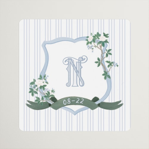 This is a garden wedding favor labels with standard by Jenna Holcomb called chinoiserie printing on uncoated sticker paper in sticker