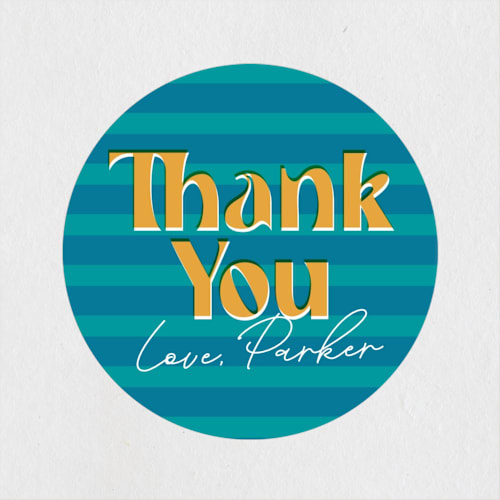 This is a hollywood wedding favor labels with standard by Jenna Holcomb called putting on the spritz printing on uncoated sticker paper in sticker