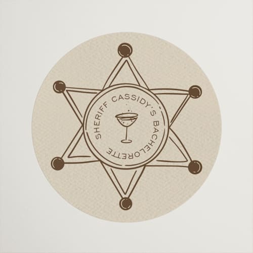 This is a sand wedding favor labels with standard by Cindy Reynolds called boots, beers, and bubbly printing on uncoated sticker paper in sticker